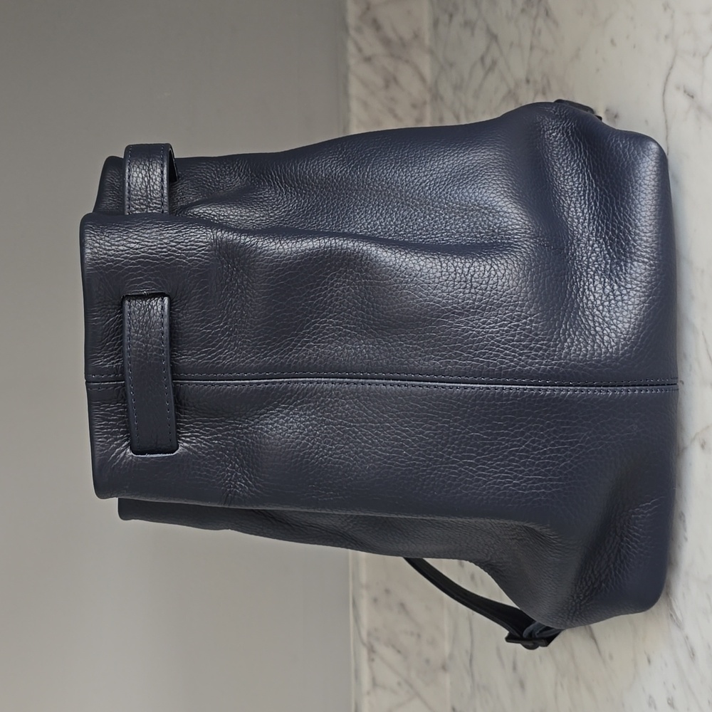 Blue Leather Backpack - Picture 13 of 13